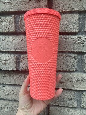 Starbucks Coral Studded Tumbler - Bright Coral